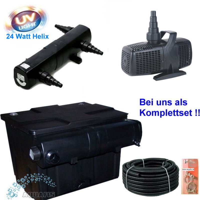 BioTeichfilter Set 20.000L mit UVC 24w und Teich MSerie Pumpe 8000L