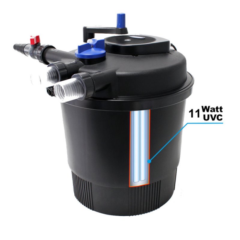 TeichDruckfilter für Teiche bis 12.000L mit UV 11w und Selbst