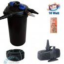 Teich-Druckfilter Komplettset EasyClean 30.000L mit UV-C18w und ECO-M 8.000L/H 70Watt Teichpumpe