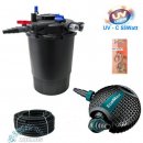 Teich Druckfilter - Set 60.000L mit EasyClean UV-C 55w und ECO Pumpe 10.000L/H 80Watt