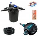 Teich-Druckfilter Set - 6000L mit Selbst-Reinigungssystem und Aquaforte O-4.600 Pumpe