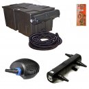 Teich Filter Set bis 60.000L incl.  UV-C  36Watt u ECO Energie-spar Teichpumpe 8000L/H 70Watt