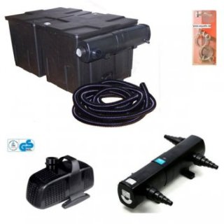 Bio-Teichfilter Komplett Set bis 60.000L mit UV-C 36Watt u Eco-Max M-6.500