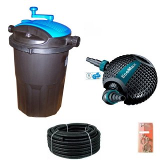Teich-Druckfilter Set - 20000L mit Selbst-Reinigungssystem und Aquaforte O-13.000 Pumpe